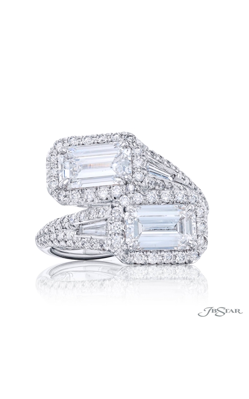 Emerald Cut Diamond Bypass Ring