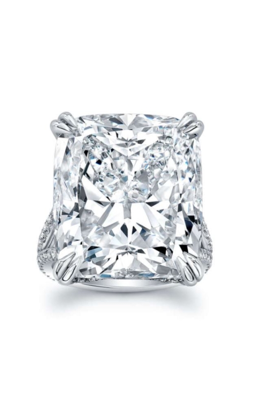 29.20 Carat Cushion-Cut Diamond Split-Shank Ring