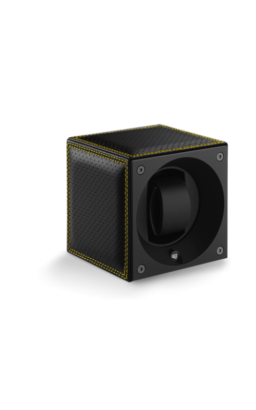 Masterbox Single Black Toledo Leather Yellow Edge & Stitches