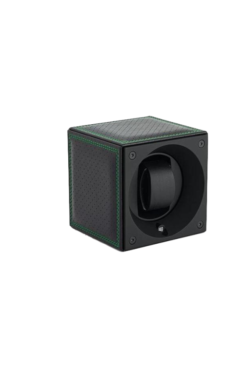 Masterbox Single Black Toledo Leather Green Edge & Stitches